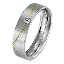 Rhodium Plated 925 Sterling Silver Ring for Wedding Band